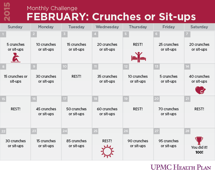 30 day sit up challenge chart